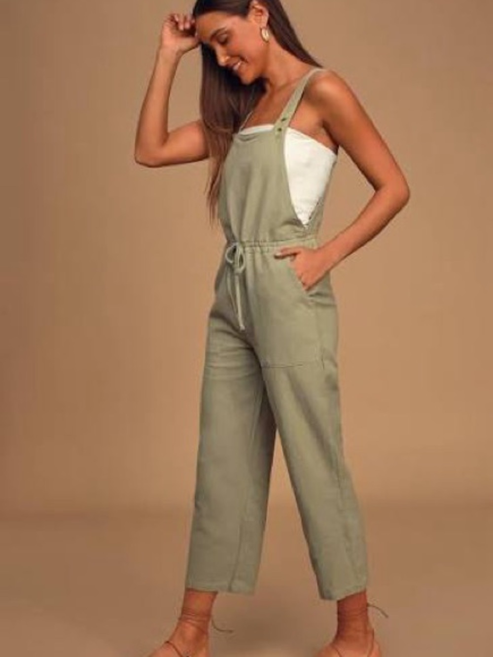 Light Sage Green Women's Utility Overalls